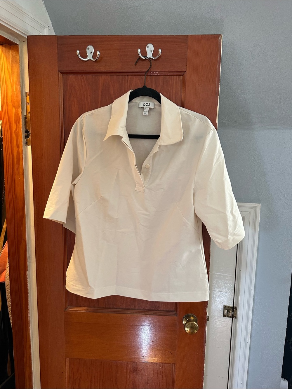 COS Cream Short Sleeve Polo Shirt